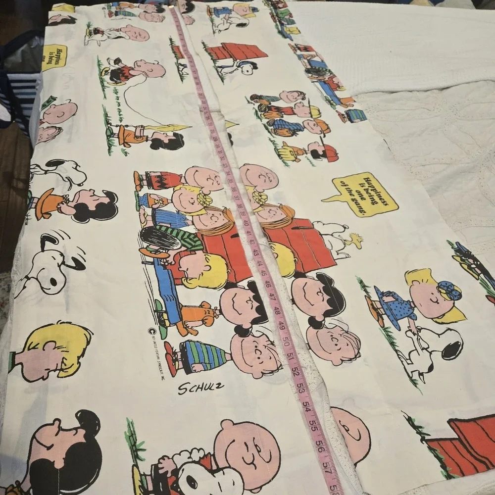 1971 Snoopy & The Gang Window Valances 60x14 Set Of 2